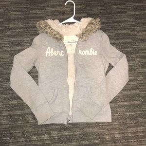 Abercrombie & Fitch Light Gray zip up hoodie